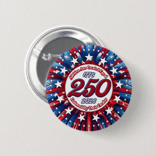 All Men Red White Blue Graphic Fireworks White 6 Cm Round Badge
