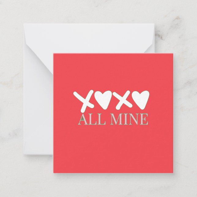 ALL MINE XOXO Valentine Shirt - Minimal Love Desig Card (Front)