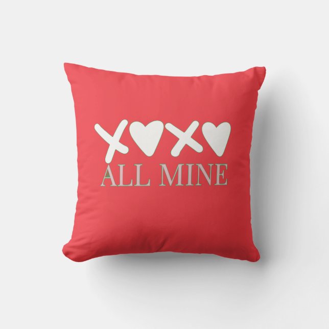 ALL MINE XOXO Valentine Shirt - Minimal Love Desig Cushion (Front)