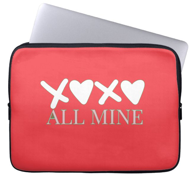 ALL MINE XOXO Valentine Shirt - Minimal Love Desig Laptop Sleeve (Front)