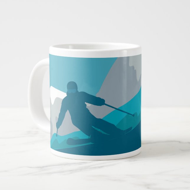 All Mountain Skiing    Large Coffee Mug (Front Left)
