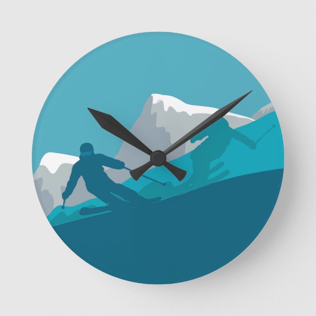All Mountain Skiing  Round Clock (Front)