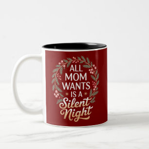All Mum Wants A Silent Night Christmas Holiday Two-Tone Coffee Mug