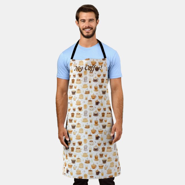 All My Coffee Patchwork Quilt Pattern No8 Apron (Worn)