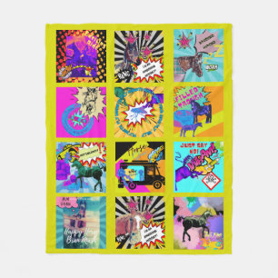 all my cool comic horse designs fleece blanket