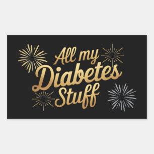 All my diabetes stuff rectangular sticker