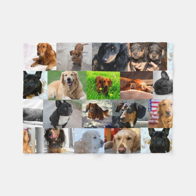 All My Dogs Fleece Blankets Add Photo (Front (Horizontal))