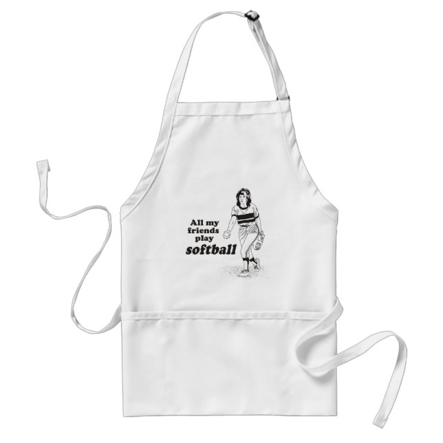 All my friends play softball standard apron (Front)