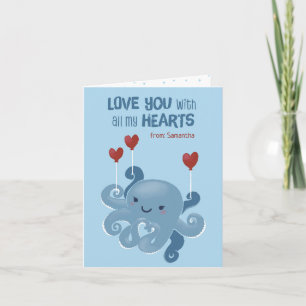 All my hearts - Octopus - Valentine Holiday Card
