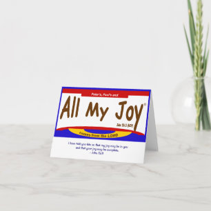 All My Joy Lord Note Card, envelope included Card