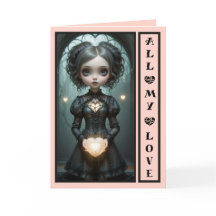 All My Love cute customisable valentines card 