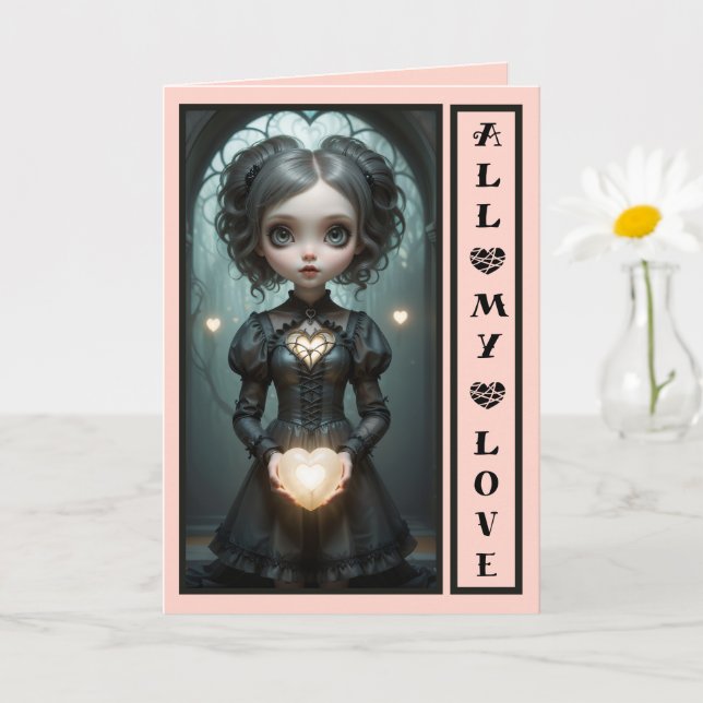 All My Love cute customisable valentines card  (Small Plant)