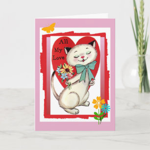 All My Love Valentine Cool Cat Holiday Card