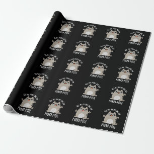 All My Puns Are On Purr-pose Funny Cat Pun Dark BG Wrapping Paper