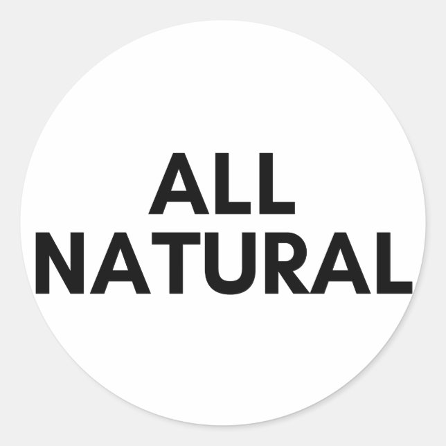 all natural classic round sticker (Front)