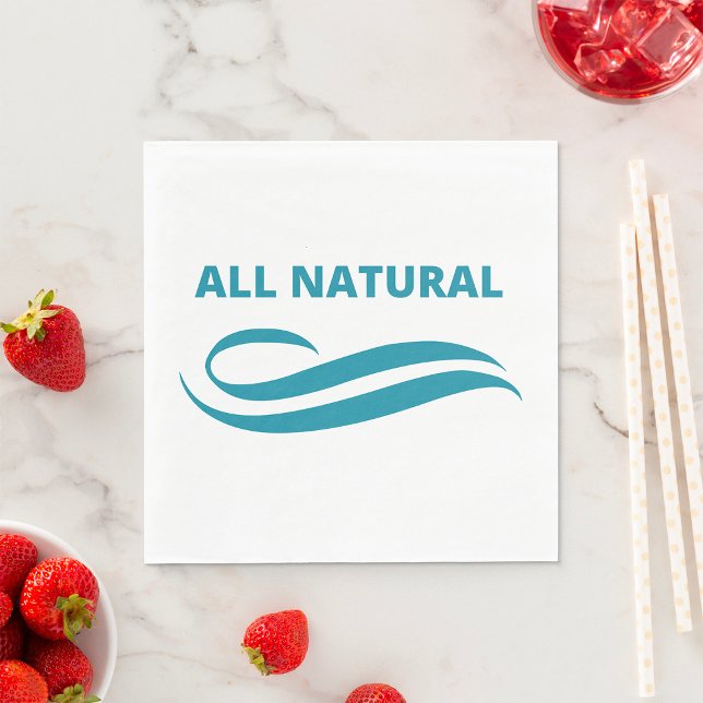 All Natural Minimalist Eco-Friendly Design in Teal Napkin (Creator Uploaded)