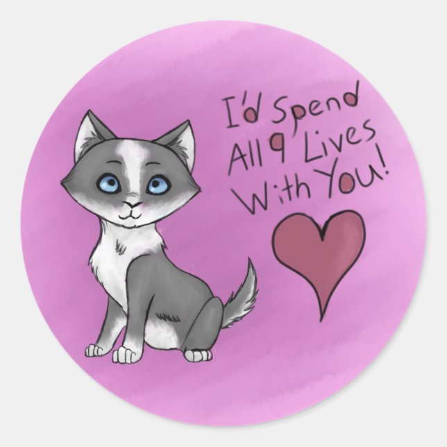 All Nine Lives Classic Round Sticker (Front)
