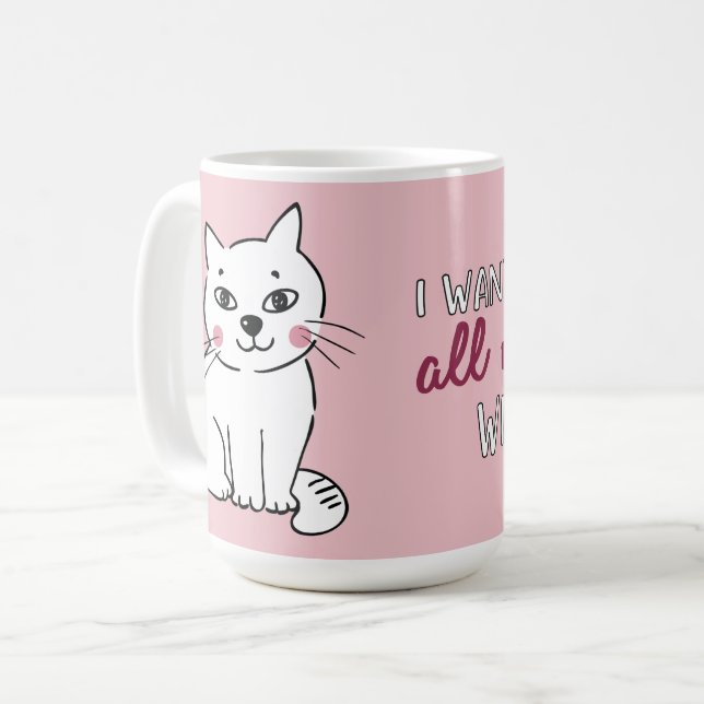 All nine lives with you Romantic cat Valentines Coffee Mug (Front Left)