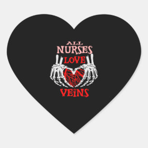All nurses love veins heart sticker