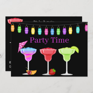 ALL OCCASION BEACH COCKTAIL PARTY ALL BLACK INVITATION
