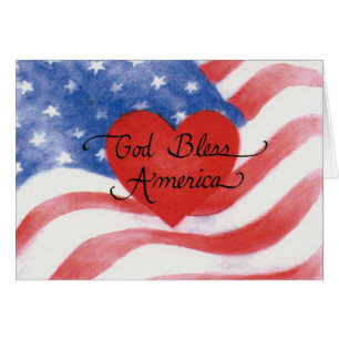 All Occasion Blank God Bless America Greeting Card