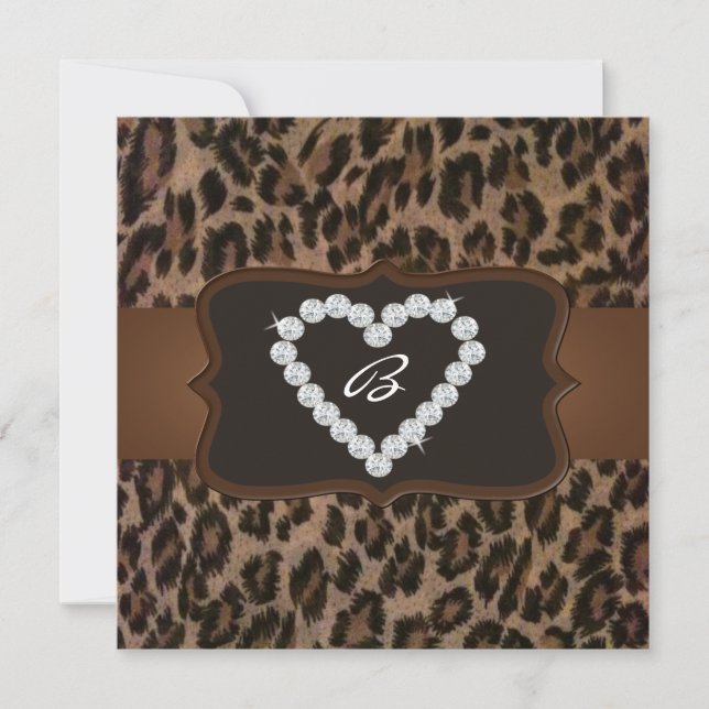 All Occasion Cheetah Print Diamond Birthday Party Invitation (Front)