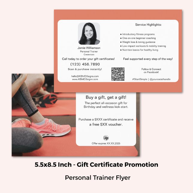 All-Occasion Fitness Gift Certificate Promotion Flyer (5.5x8.5 Inch, All-Occasion Fitness Gift Certificate Promotion Flyer)