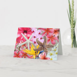 All Occasion Hawaiian Flowers and Starfish Note Card