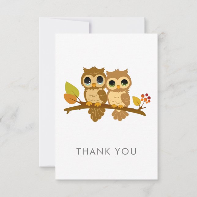 All Occasion Owl Thank You Notecard (Front)