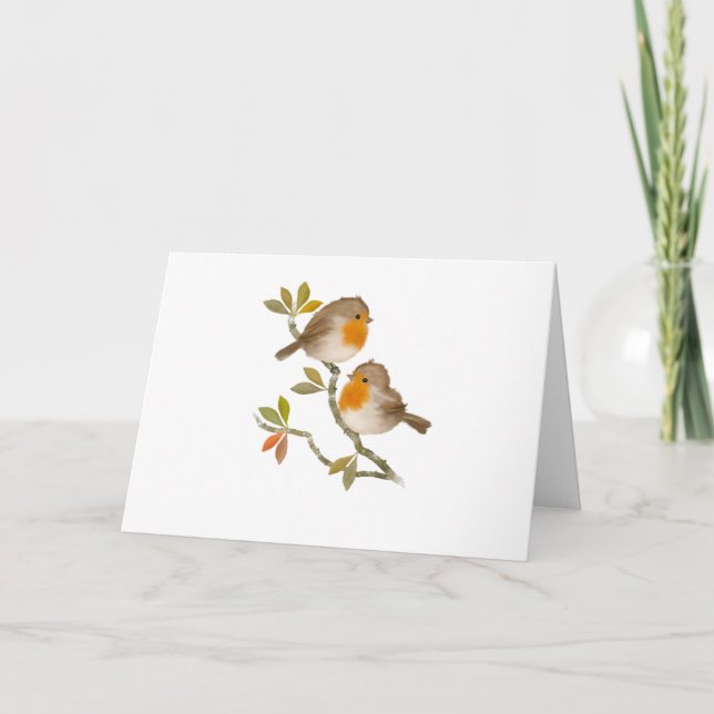 All Occasion Robin Birds Folded Card (Front)