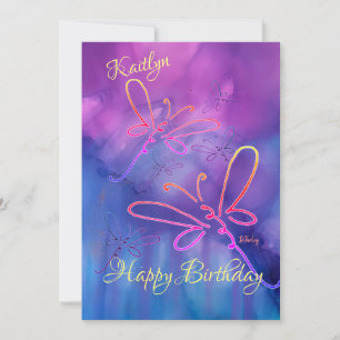 All Occasions Dragonflies Birthday Notecard
