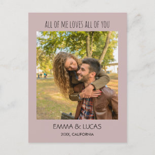 All of Me Loves All of You Custom Photo Collage Holiday Postcard