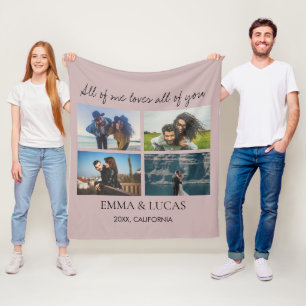 All of Me Loves All of You Photo Collage Fleece Blanket