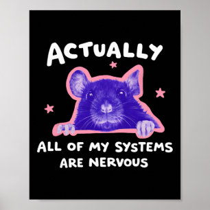 All Of My Systems Are Nervous, Rat Meme, Animal Me Poster
