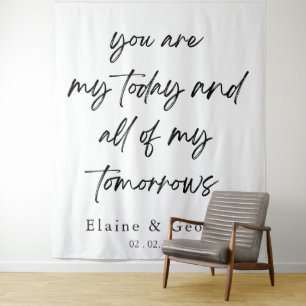 All of My Tomorrows Wedding Photo Prop Backdrop Tapestry