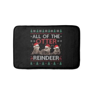All Of Otter Reindeer Christmas Ugly Pyjamas Xmas Bath Mat