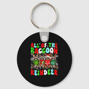 All Of Raccoon Reindeer Xmas Group Santa Reindeer Key Ring
