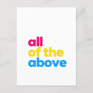 All of the Above Pansexual LGBT Pride Month Holiday Postcard