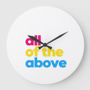 All of the Above Pansexual LGBT Pride Month Large Clock