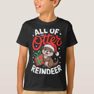 All Of The Otter Reindeer, Sea Otter Christmas Paj T-Shirt