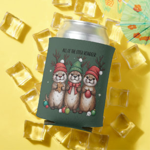 All Of The Otter Reindeer Xmas Animal Winter Can Cooler