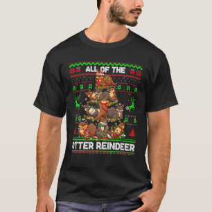 All Of The Otters Reindeer Ugly Sweater Otter Chri