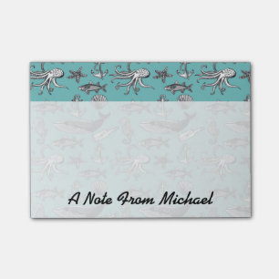 All Of The Sea Pattern Add Your Name Post-it Notes