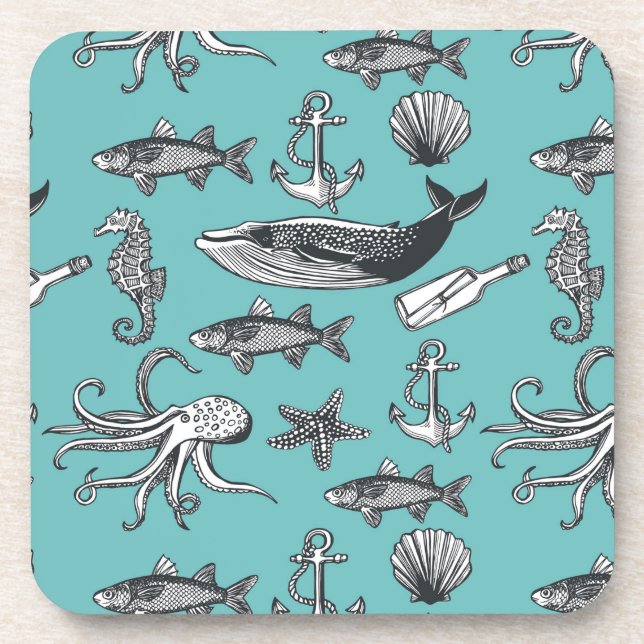 All Of The Sea Pattern Coaster (Front)