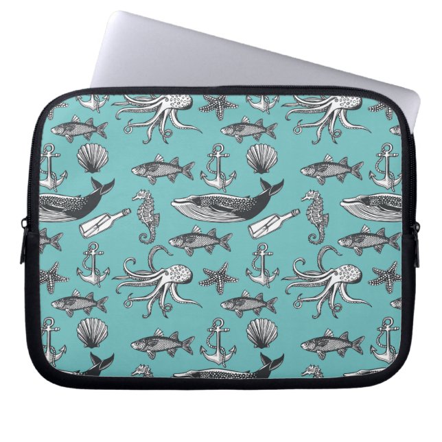All Of The Sea Pattern Laptop Sleeve (Front)