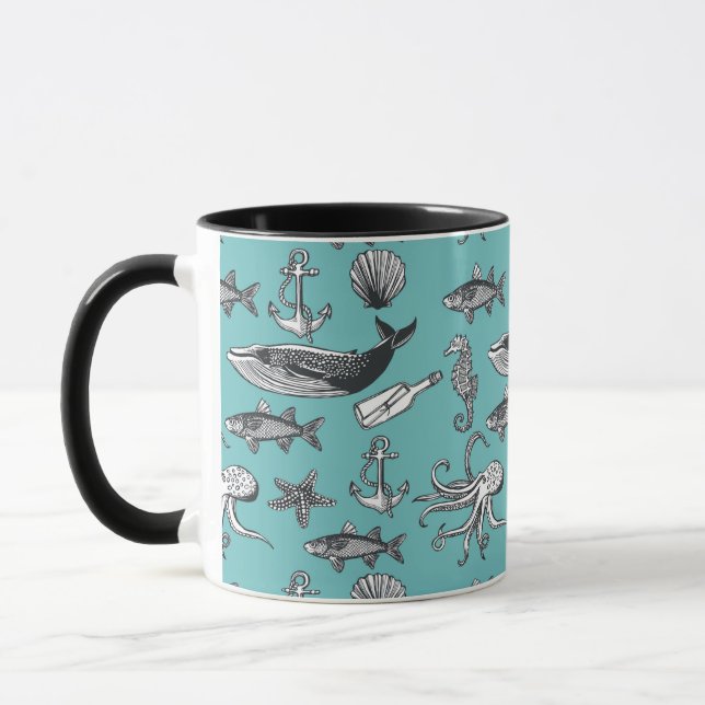 All Of The Sea Pattern Mug (Left)