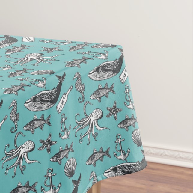 All Of The Sea Pattern Tablecloth (In Situ)