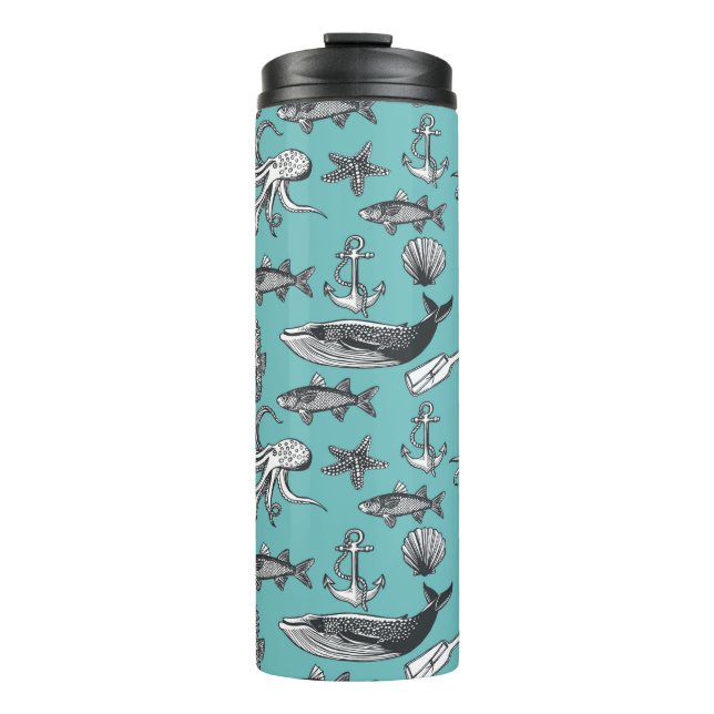 All Of The Sea Pattern Thermal Tumbler (Front)