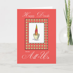 All of Us Diwali Candle on Red Card