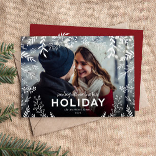 All Our Love Botanical Overlay Photo Holiday Card